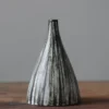 98644-8ed25d.webp Striped Ceramic Vase - Japanese Style, Handcrafted Tabletop Flower Vase, Simple Decor