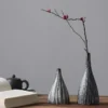 98644-a8e719.webp Striped Ceramic Vase - Japanese Style, Handcrafted Tabletop Flower Vase, Simple Decor