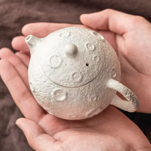 Gilded Silver Ceramic Teapot