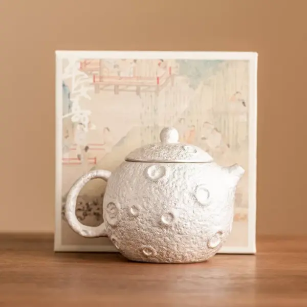 Gilded Silver Ceramic Teapot