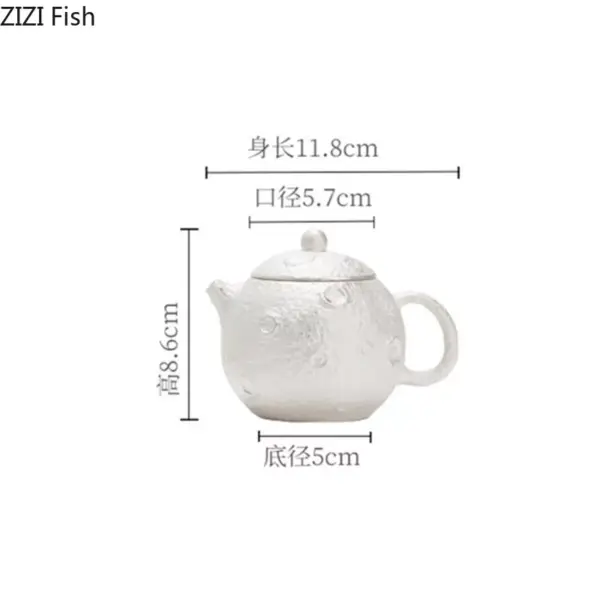 Gilded Silver Ceramic Teapot
