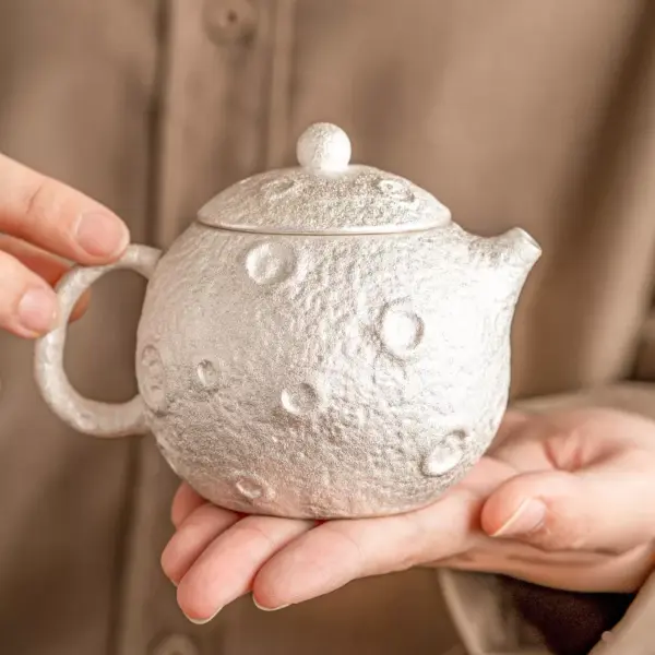 Gilded Silver Ceramic Teapot