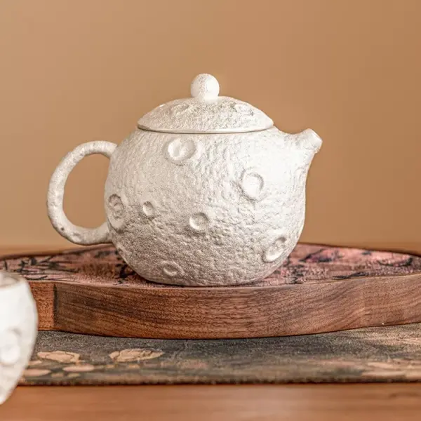 Gilded Silver Ceramic Teapot