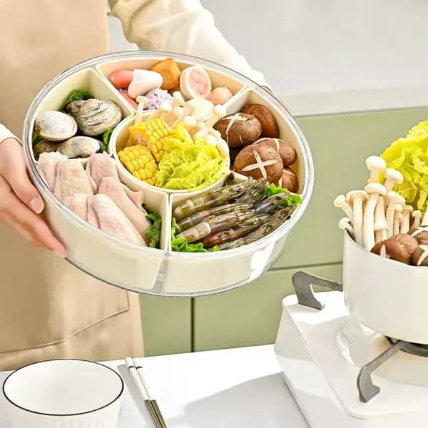 Round Divided Snack Tray