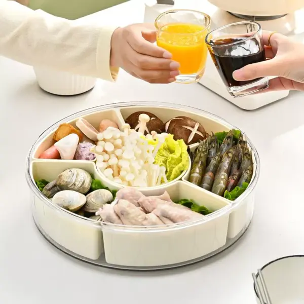 Round Divided Snack Tray