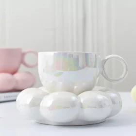 98747-48f527.webp Flower-Shaped Ceramic Cappuccino Coffee Cup and Saucer Set