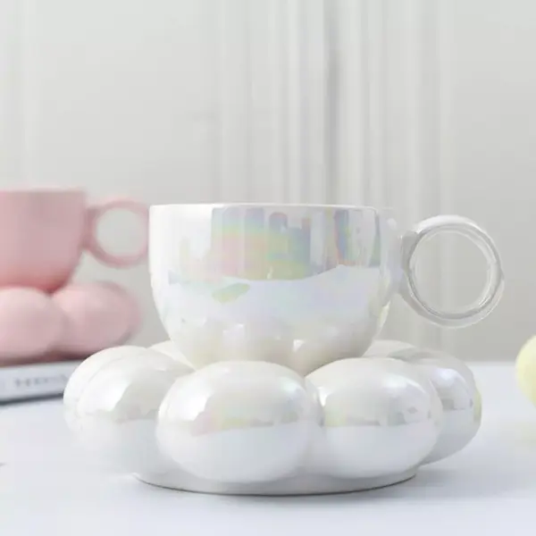 98747-48f527.webp Flower-Shaped Ceramic Cappuccino Coffee Cup and Saucer Set