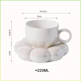 98747-5086cf.webp Flower-Shaped Ceramic Cappuccino Coffee Cup and Saucer Set
