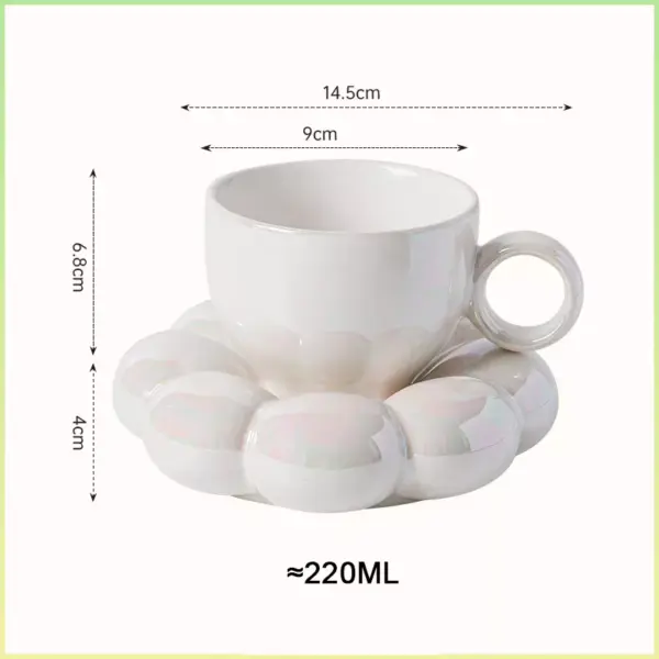98747-5086cf.webp Flower-Shaped Ceramic Cappuccino Coffee Cup and Saucer Set