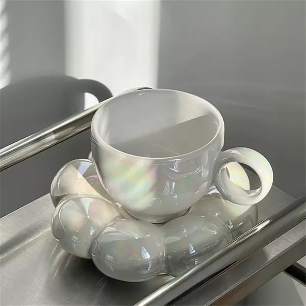 98747-cbfa23.webp Flower-Shaped Ceramic Cappuccino Coffee Cup and Saucer Set