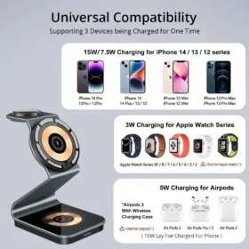98774-948964.webp 15W 3-in-1 Magnetic Wireless Charger Stand for iPhone, Apple Watch & AirPod