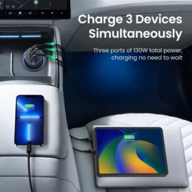 130W USB-C Car Charger for Fast Charging