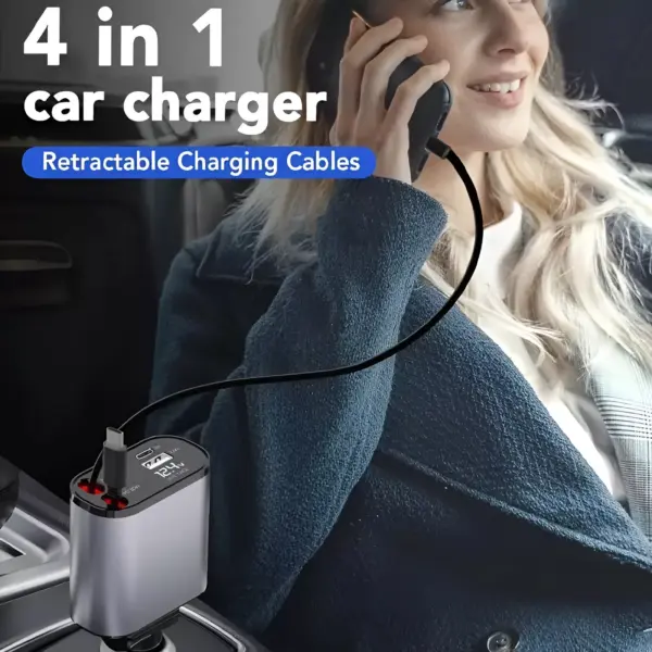 4-in-1 Retractable Car Charger