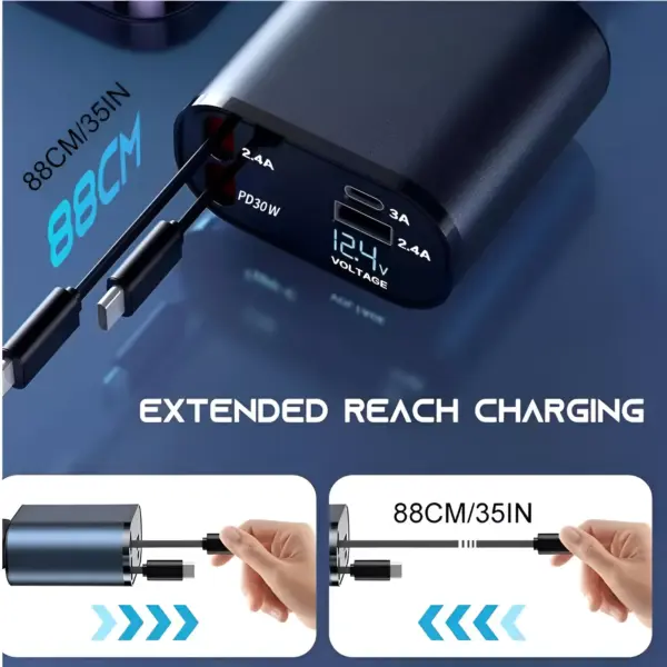 4-in-1 Retractable Car Charger
