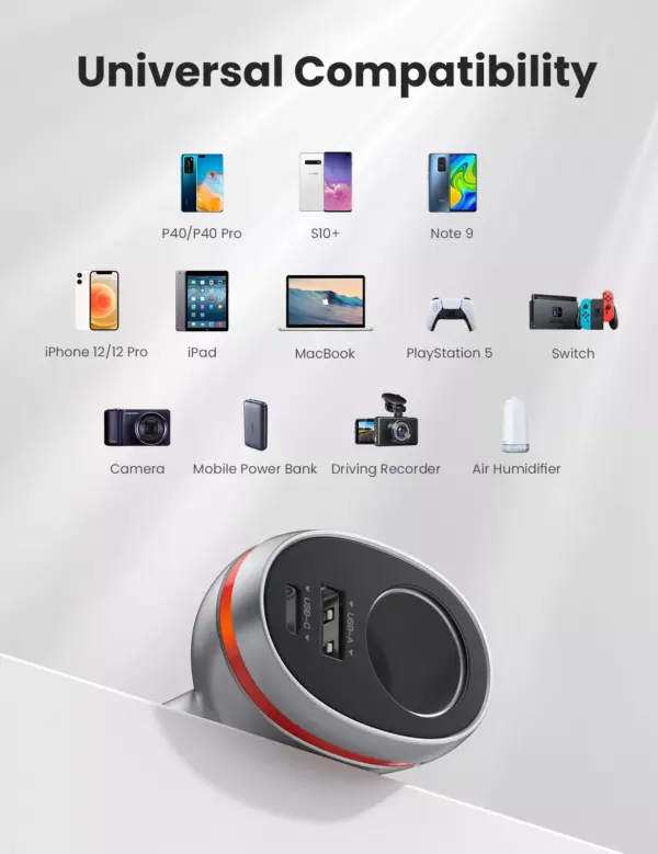 84W USB Car Charger with Quick Charge QC PD 4.0 & 3.0 for Fast Charging