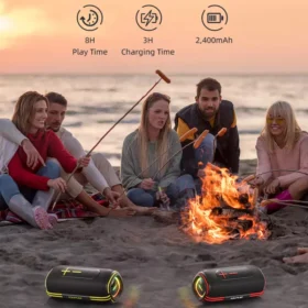 Portable Bluetooth Speaker with 3D Stereo Bass & IPX5 Waterproof