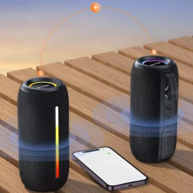 Portable Bluetooth Speaker with LED Lights & Waterproof Soundbar