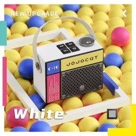 Portable Bluetooth Speaker with Deep Bass, USB & TF Card Support, Retro Style