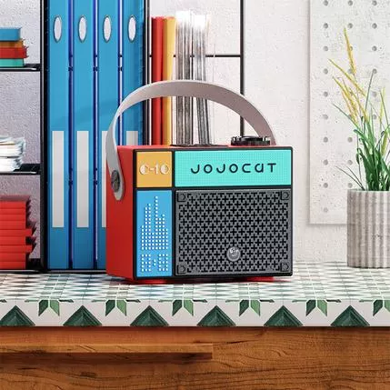 Portable Bluetooth Speaker with Deep Bass, USB & TF Card Support, Retro Style