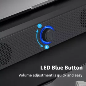 Compact Wired Bluetooth Stereo Speaker with High Volume for Multimedia Devices