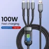 3-in-1 100W Fast Charging Cable for Samsung