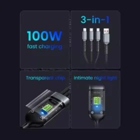 3-in-1 100W Fast Charging Cable for Samsung
