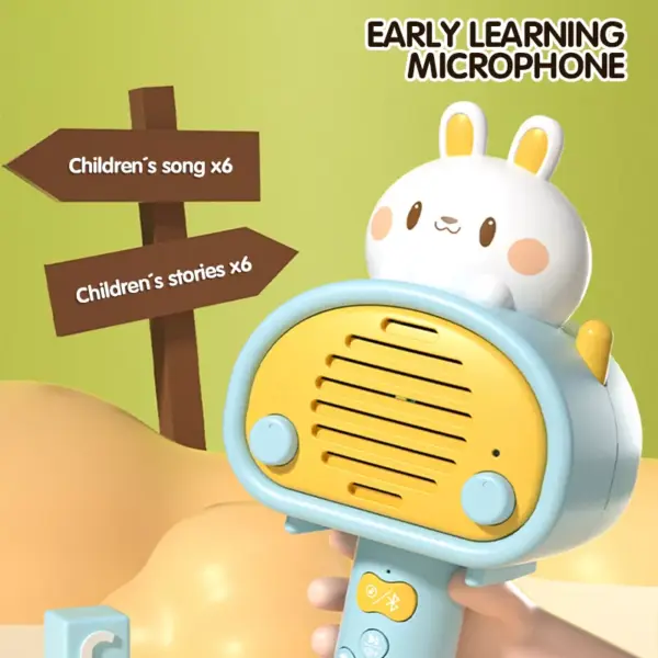 99947-062fe6.webp Cartoon Rabbit Handheld Wireless Karaoke Microphone for Kids
