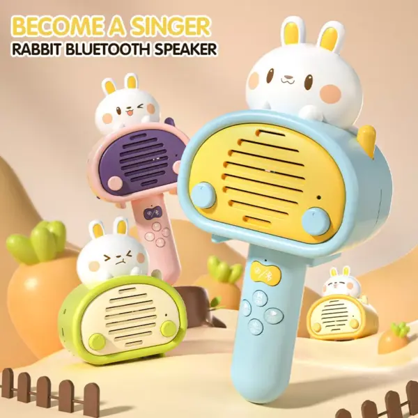 99947-6288ea.webp Cartoon Rabbit Handheld Wireless Karaoke Microphone for Kids