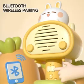 Cartoon Rabbit Handheld Wireless Karaoke Microphone for Kids