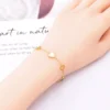 Heart Charm Stainless Steel Bracelet with Natural Seashell Embeds for Women