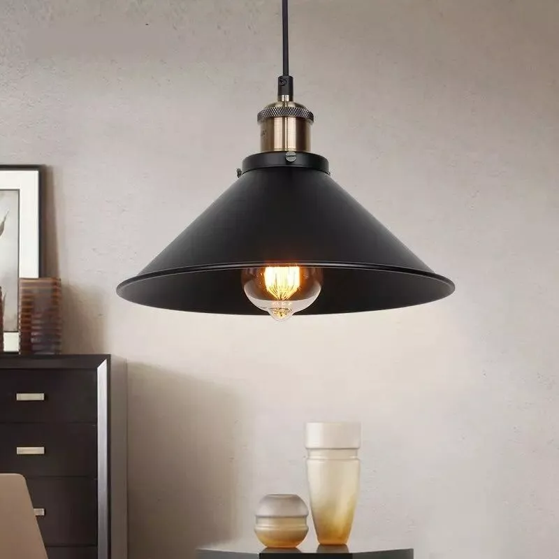 Vintage Industrial Pendant Light - Black Loft Hanging Chandelier for Kitchen, Dining & Living Spaces
