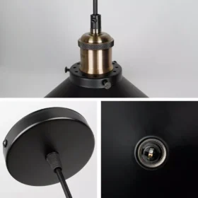 Vintage Industrial Pendant Light - Black Loft Hanging Chandelier for Kitchen, Dining & Living Spaces