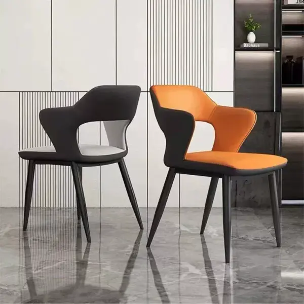 Elegant Modern Acrylic Arm Dining Chair with PU Leather - Ideal for Office, Kitchen, and Events
