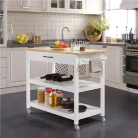 106449-1ff860.webp Elegant 40" White Kitchen Island Cart with Ample Storage