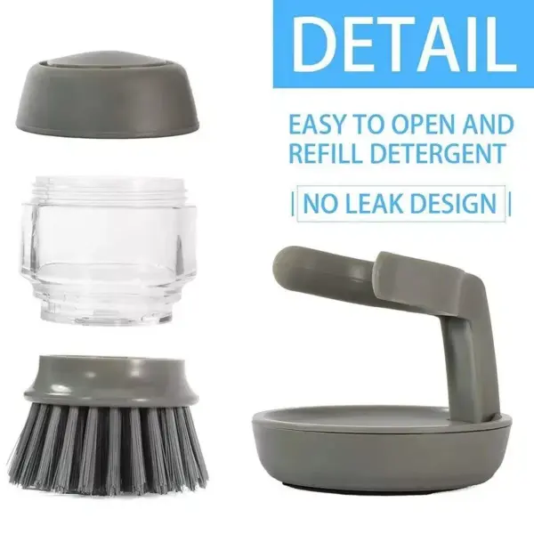Eco-Friendly Kitchen Scrub Brush with Soap Dispenser and Holder