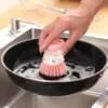 Efficient Eco-Friendly Kitchen Dish Brush with Built-In Soap Dispenser