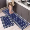 Geometric Polyester Kitchen Rug