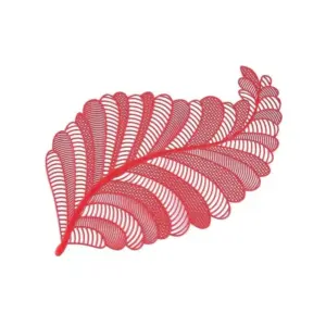 106794-455457.webp Elegant Nordic Leaf Design PVC Placemat - Water Resistant, Non-slip Kitchen Table Mat
