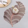 106794-b6d5c2.webp Elegant Nordic Leaf Design PVC Placemat - Water Resistant, Non-slip Kitchen Table Mat