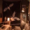 Elegant Black Crane & Floral Japanese Knitted Cotton Blanket