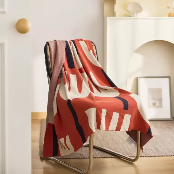 Spring Tulip Floral Cotton Knitted Throw
