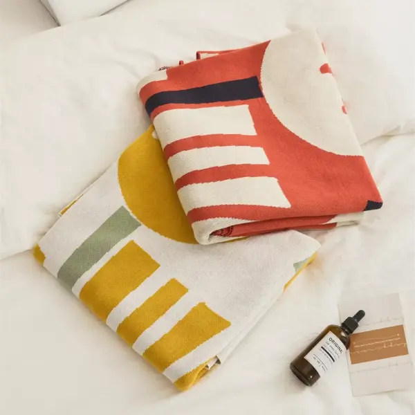 Spring Tulip Floral Cotton Knitted Throw