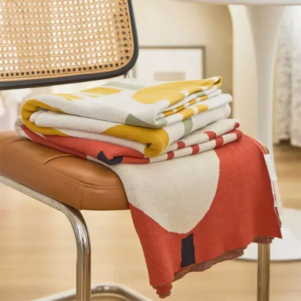 Spring Tulip Floral Cotton Knitted Throw