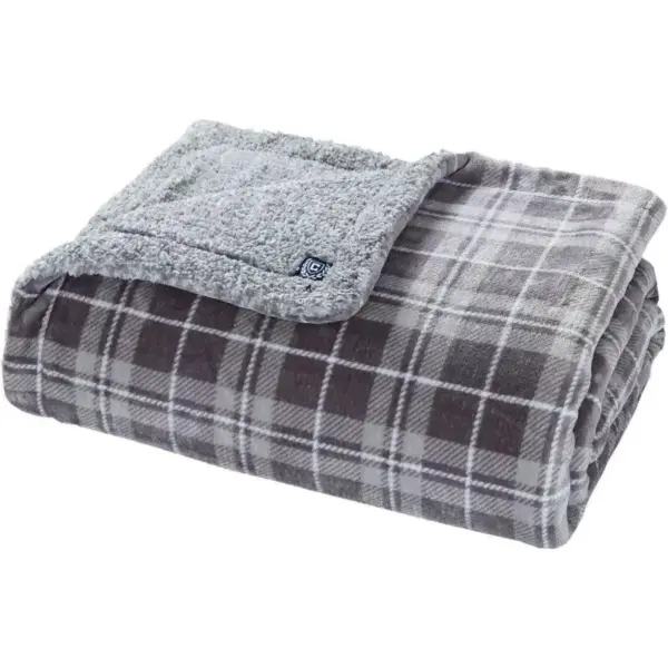 107058-7e7560.webp Luxury Plaid King Blanket with Sherpa Reverse