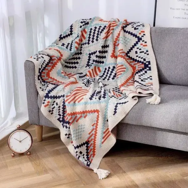 Bohemian Nordic Knitted Blanket