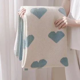 Cozy Knitted Love Sofa Blanket