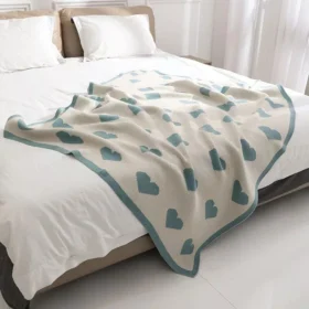 Cozy Knitted Love Sofa Blanket