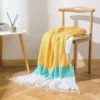 107122-3415a3.webp Boho-Chic Striped Knitted Blanket with Tassels for Sofa and Bed Decor