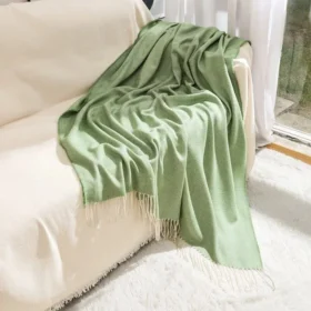 107122-fd609b.webp Boho-Chic Striped Knitted Blanket with Tassels for Sofa and Bed Decor