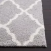 107130-138e1a.webp Elegant Gray/Ivory Trellis Shag Area Rug, 5' x 7' - Soft Polyester, Power Loomed